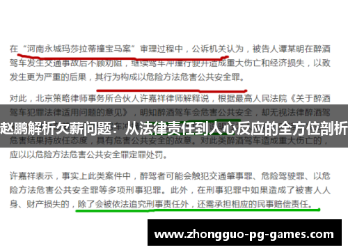 赵鹏解析欠薪问题：从法律责任到人心反应的全方位剖析